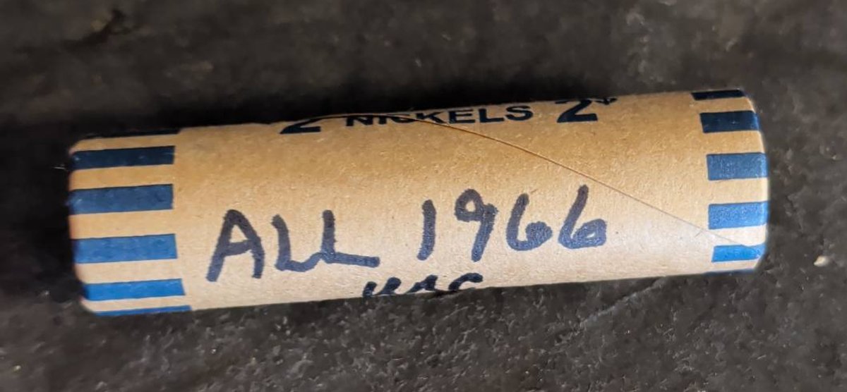 $2 Roll Nickels, All 1966 Date, Unsearched