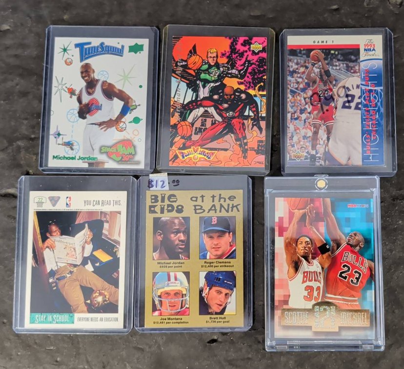 Six Sports Trading Cards Michael Jordan Lot