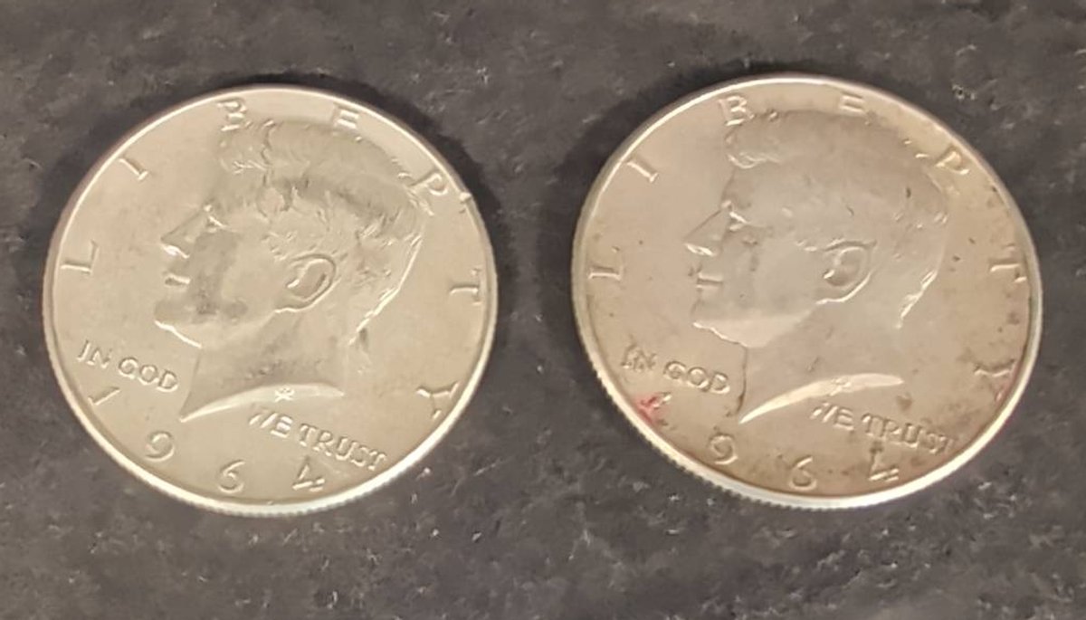 1964 Kennedy Half Dollar Silver Coins Pair