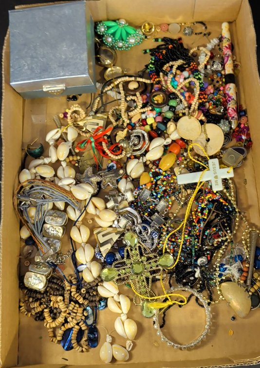 Box Lot of Assorted Costume Jewelry Items
