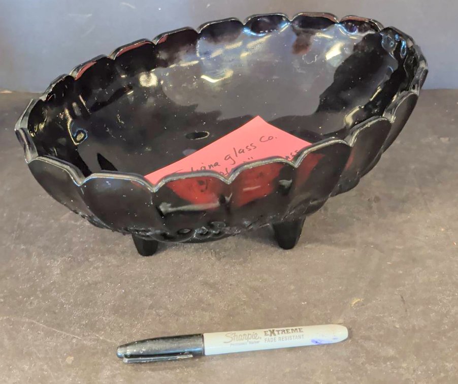Indiana Glass Co. Garland Purple Footed Bowl