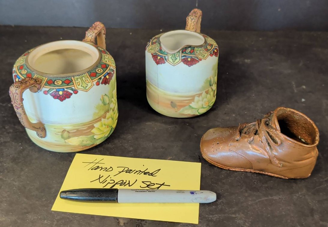 Hand Painted Nippon Set and Shoe Figurine