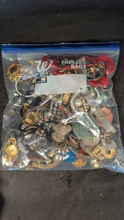 Bag Of Assorted Costume Jewelry Pieces