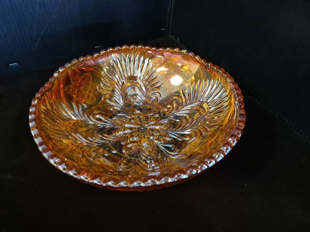 Brockwitz Marigold Iridescent Carnival Glass Bowl