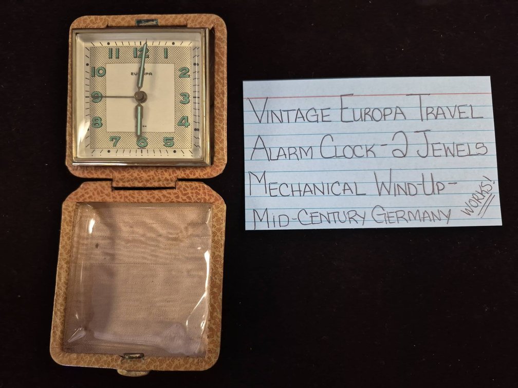 Europa Travel Alarm Clock 2 Jewels Germany