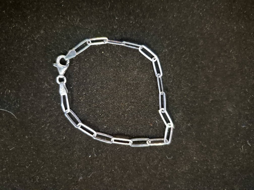 925 Sterling Silver Paperclip Link Bracelet