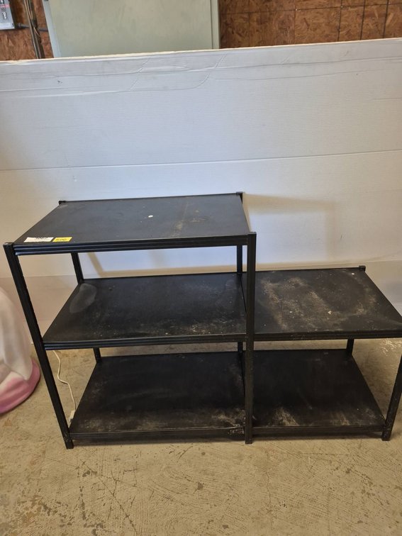 Black Metal Utility Shelf Unit 41x15x30 Inches
