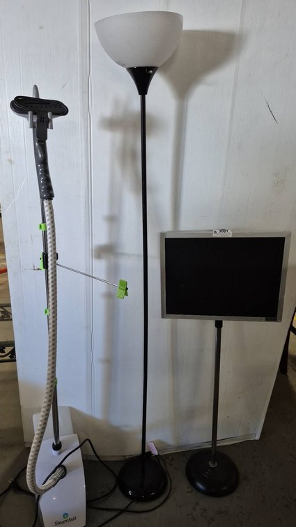 Steamfast Steamer, Floor Lamp, Sign Board Trio