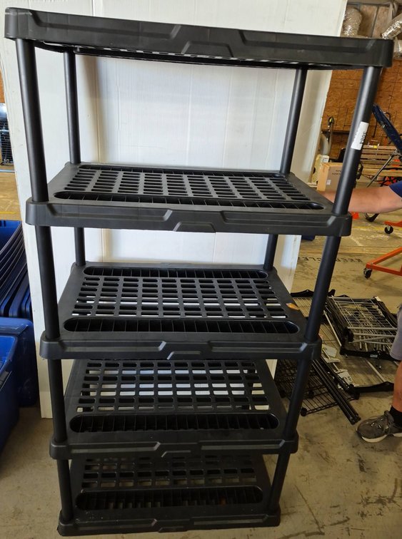 Black Plastic 5-Shelf Storage Rack 36x24x72