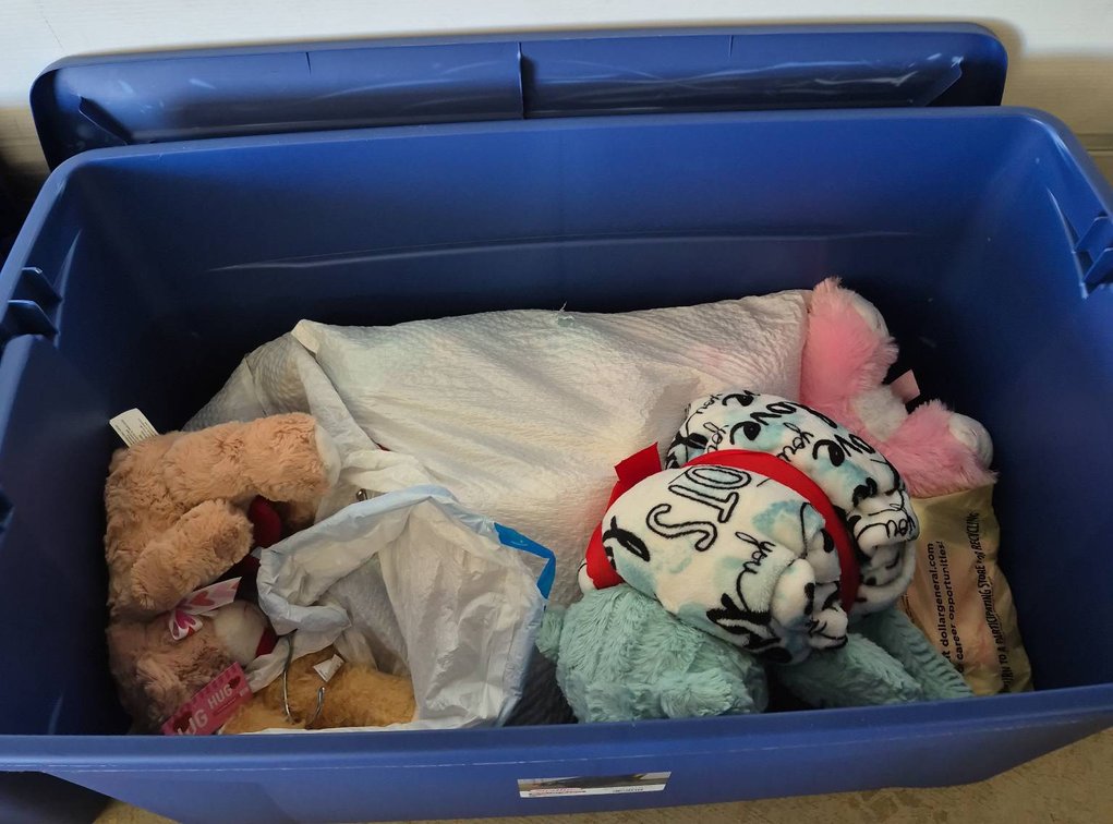 Large Tote of Assorted Plush Teddy Bears