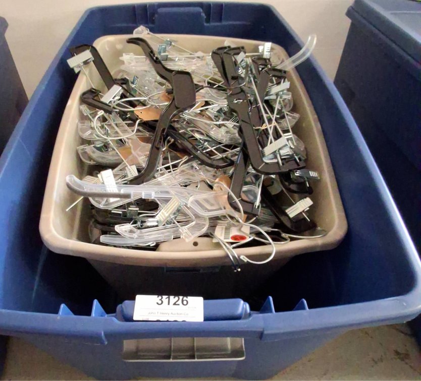 Large Bin Of Assorted Plastic Hangers