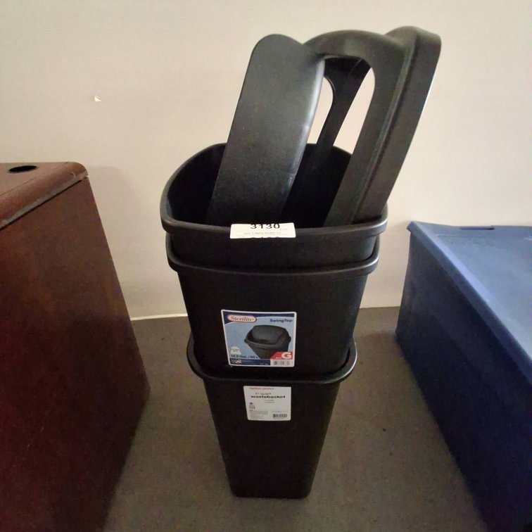 2 Sterilite 13.2 Gal SwingTop Wastebaskets