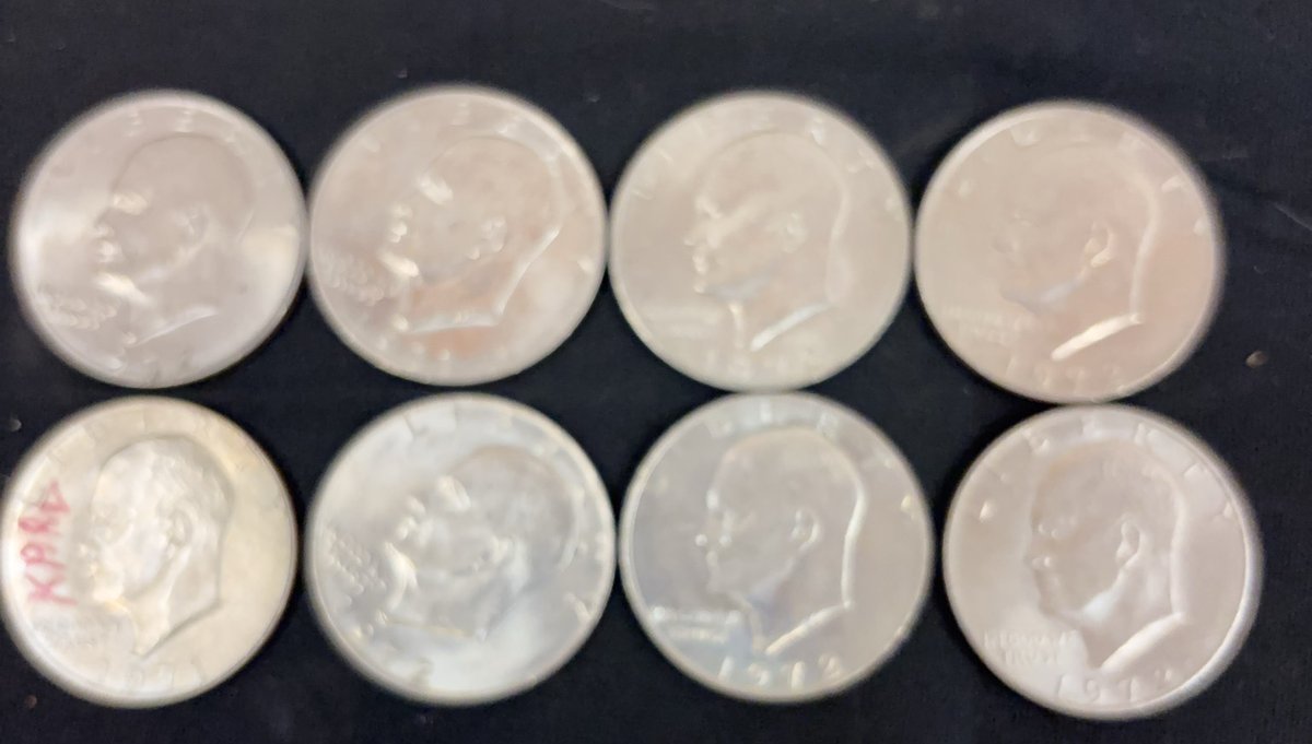 8 Eisenhower One Dollar Coins