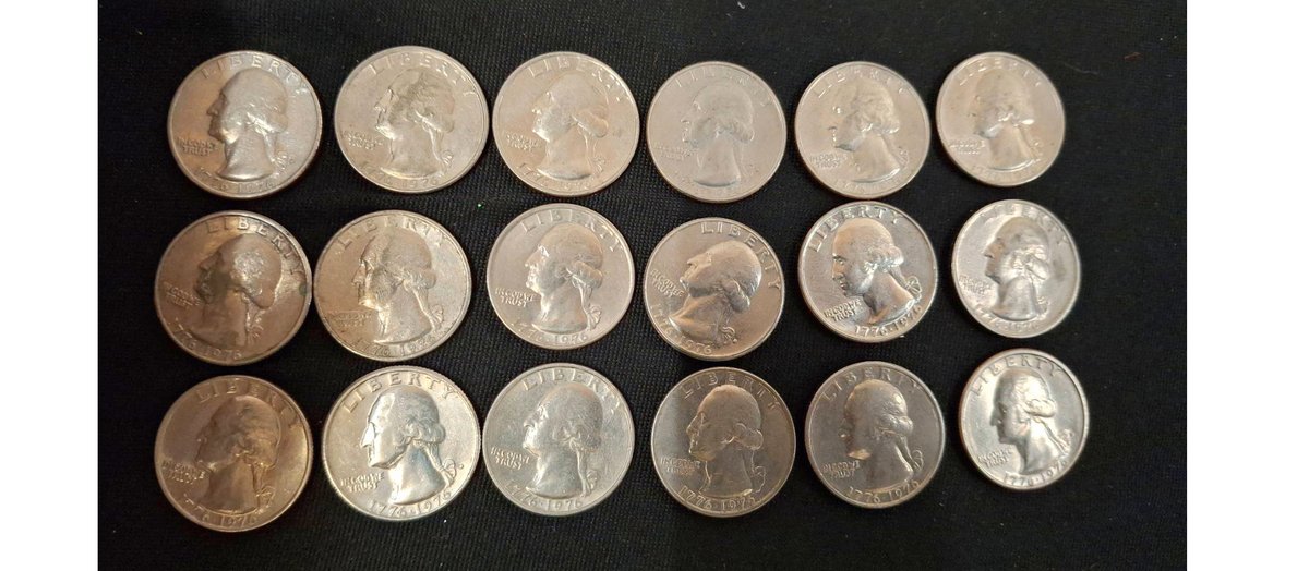 1976 Bicentennial Washington Quarters, 18 Coins