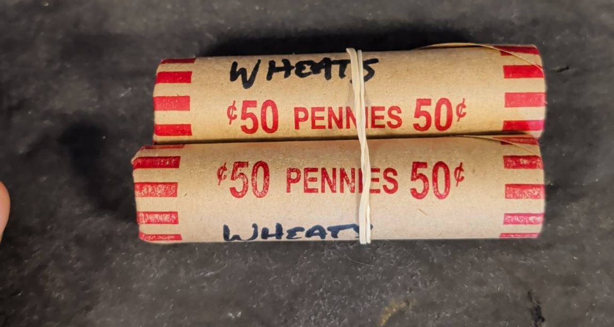 Two Rolls of Wheat Pennies, 50¢ Each