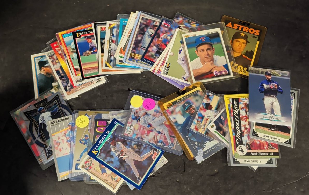 Baseball Star Cards Lot: Ryan, Griffey, Jackson