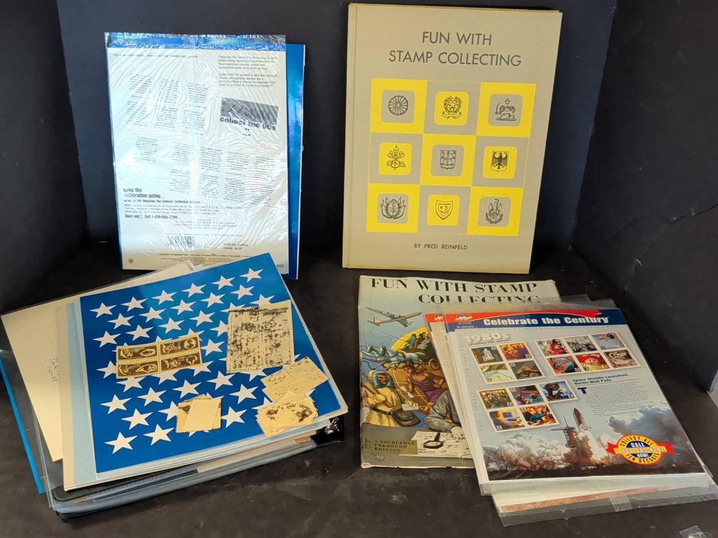 Stamp Collecting Lot With Books and Stamps