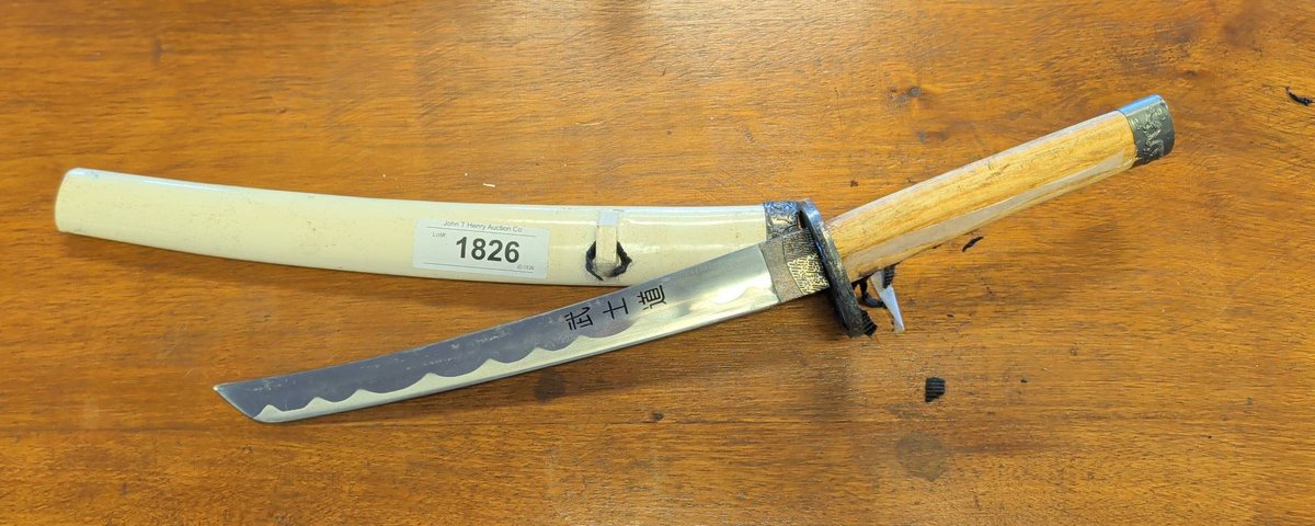 Japanese Tanto-Style Knife with Scabbard