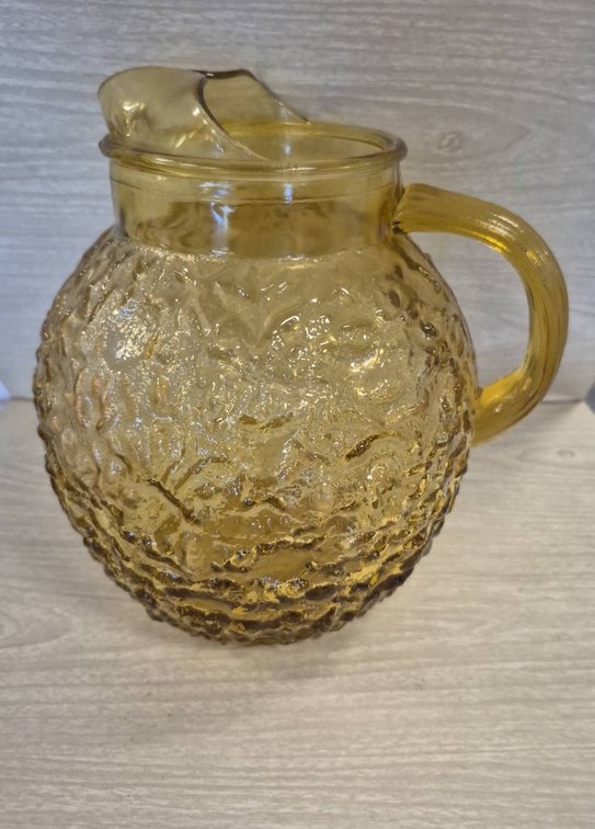 Anchor Hocking Amber Glass Ball Pitcher 9"
