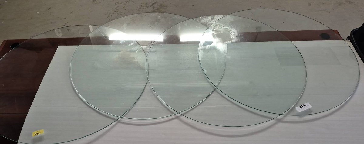 Three 30" Round Glass Table Tops