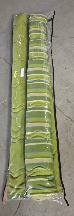 Two Green Cushions in Zippered Bag