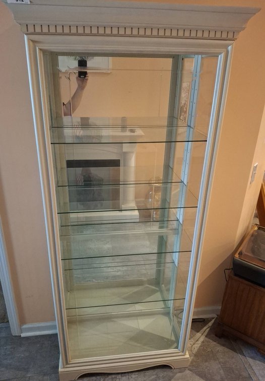 Glass Display Cabinet With Mirrored Back