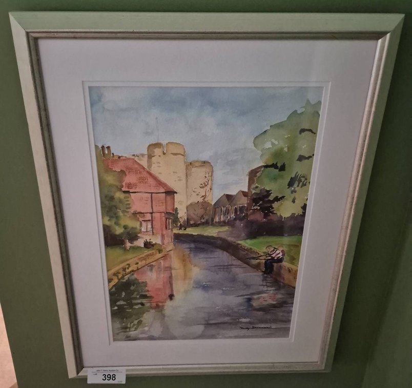 Framed Watercolor Landscape by Artist, 19x24