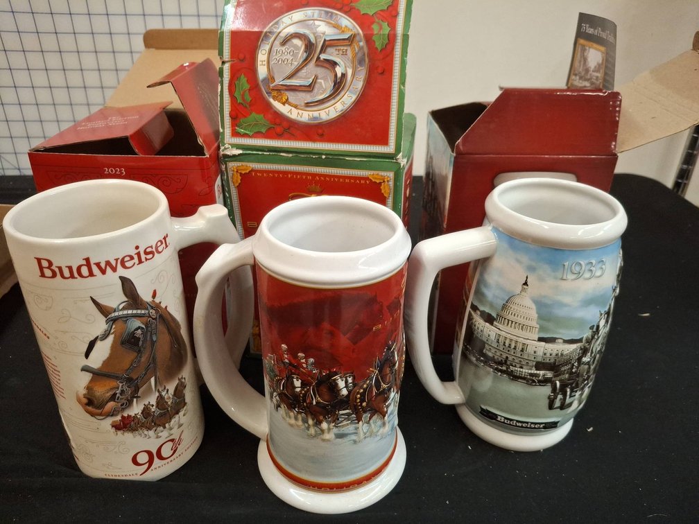 Budweiser Stein Lot: 2023, 2004, 2008 Editions