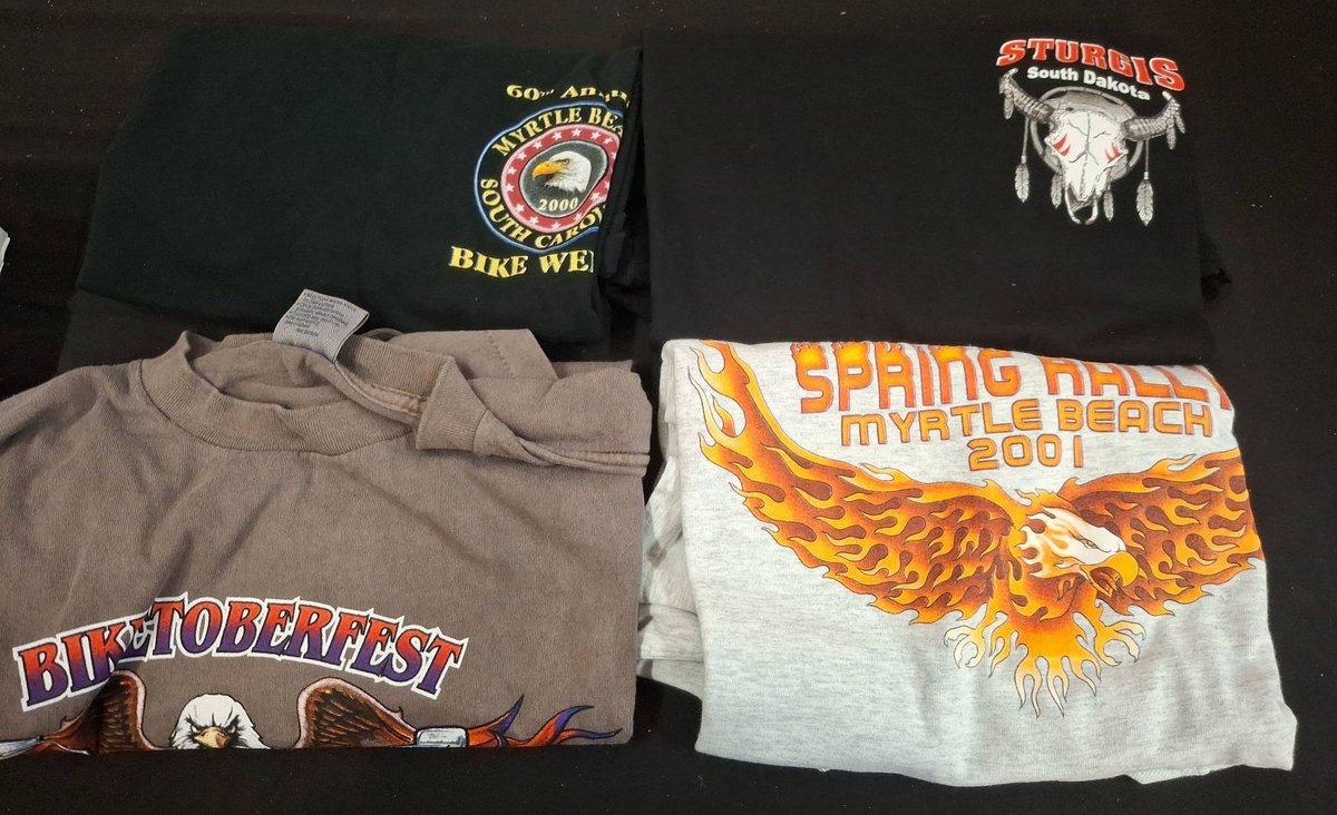 4 Biker Rally T-Shirts Sturgis Myrtle Beach XL-M