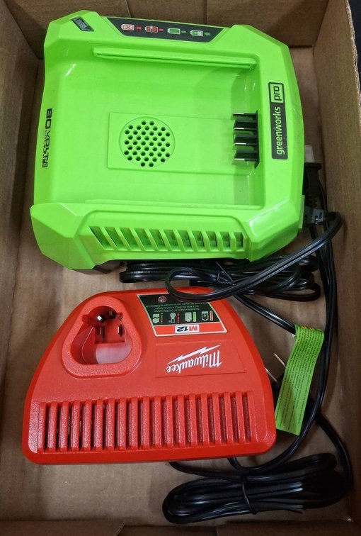 Greenworks Pro 80V & Milwaukee M12 Chargers