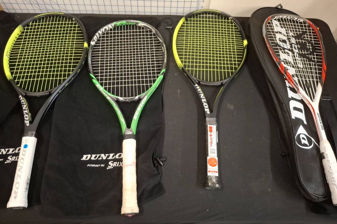 Four Dunlop Tennis and Squash Racquets