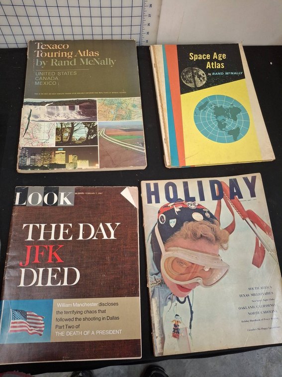 4 Vintage Magazines & Atlases