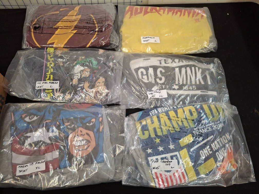 Graphic T-Shirts, 6 Pieces, L/XL