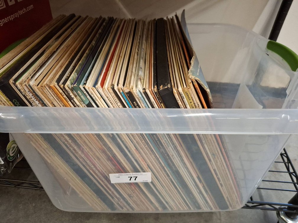 Large Mixed Lot of Vinyl LP Records in Tub