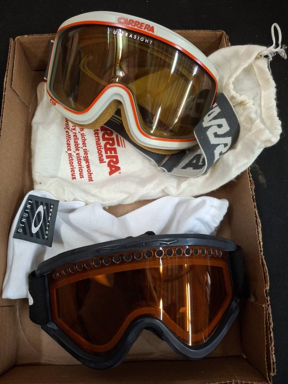Oakley & Carrera Ski Goggles With Pouches