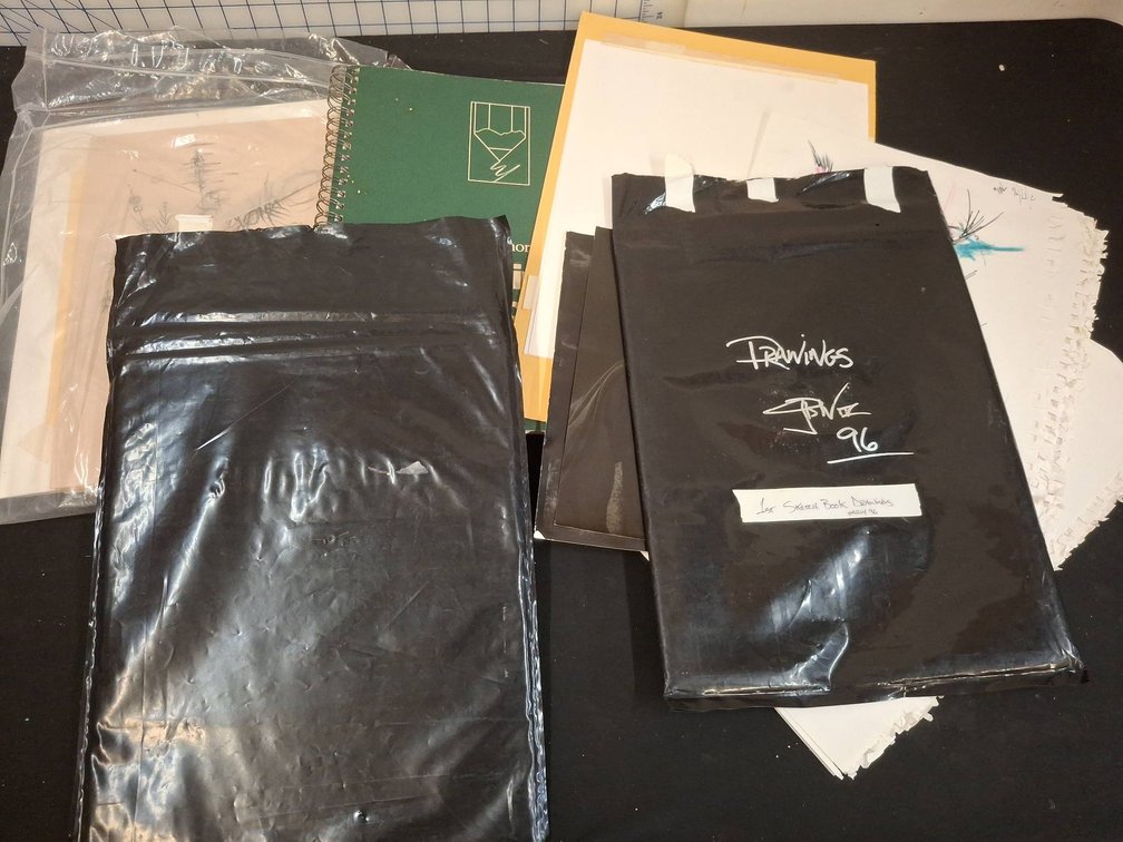 Sketchbooks And Original Drawings Lot