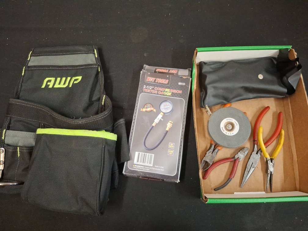 AWP Tool Pouch, Pliers, Compression Gauge Lot