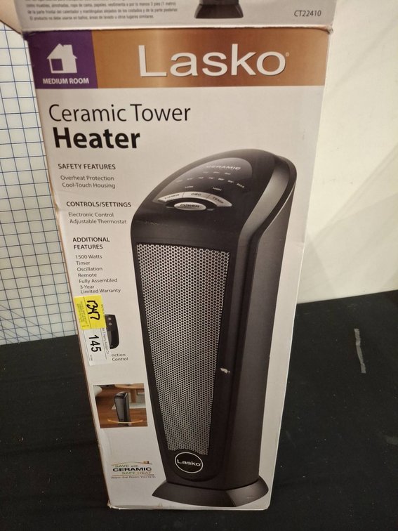 Lasko Ceramic Tower Heater 1500 Watts