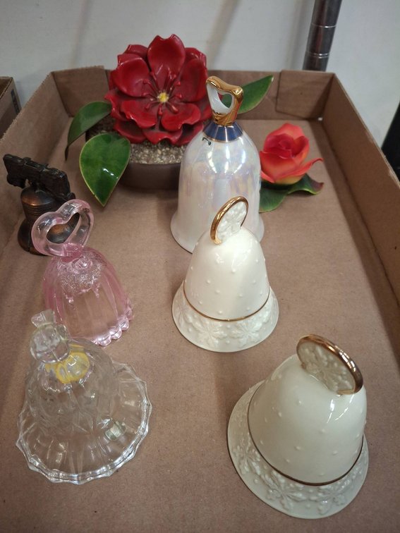 Lot Bells and Porcelain Flower Decor