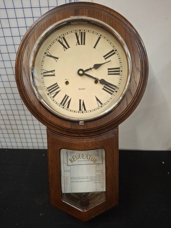 Regulator Wall Clock With Chimes 8 Day 77-7553 14"×24"