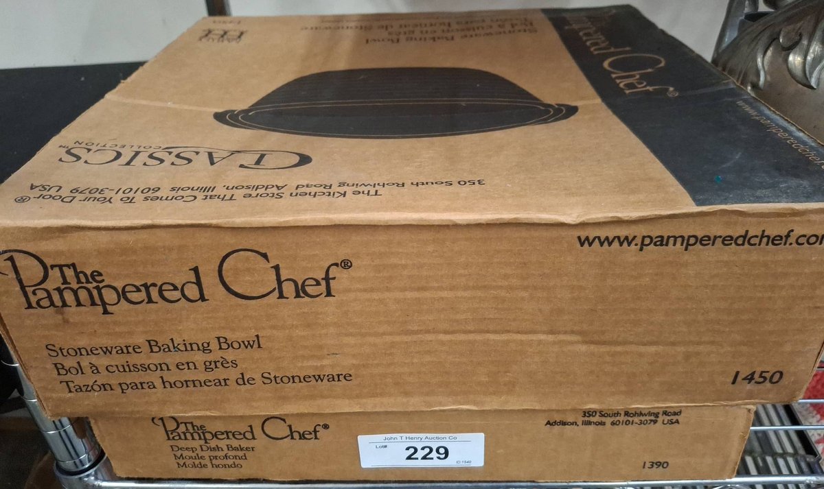 Pampered Chef Stoneware Baking Bowl & Deep Dish