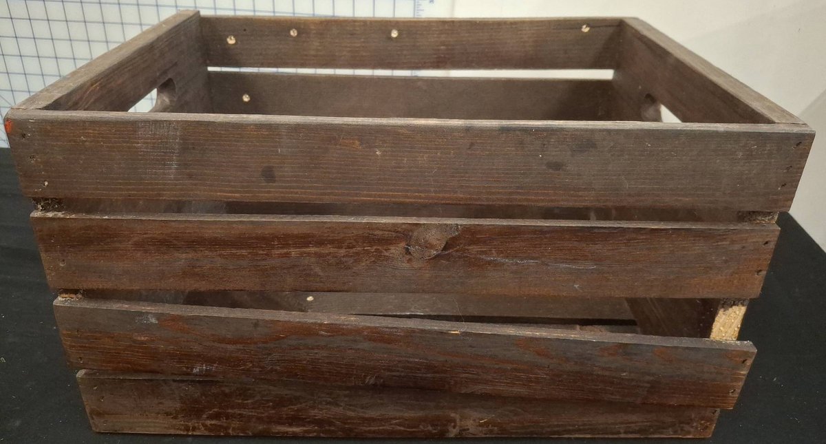 Wooden Slatted Storage Crate 18x13x10 Inches
