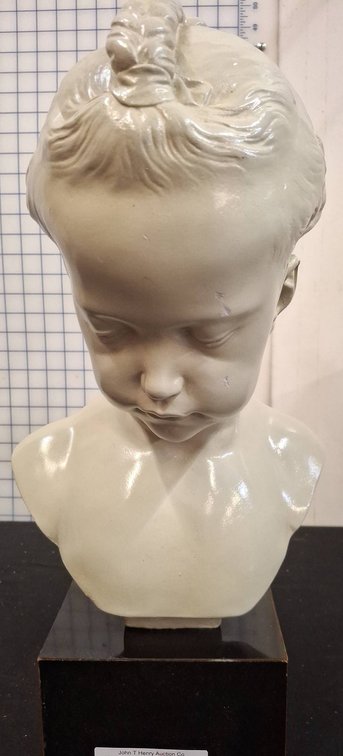 19" Ceramic Bust of Girl on Base