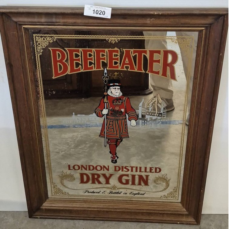 Beefeater Gin Advertising Mirror 23x29 Framed