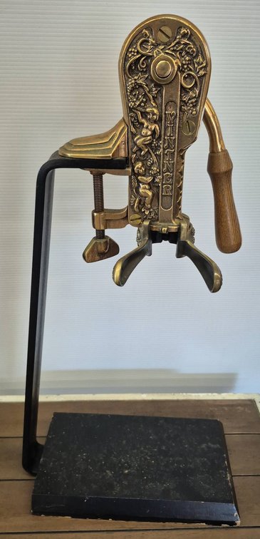 Vintner 24" Brass Wine Corkscrew with Stand