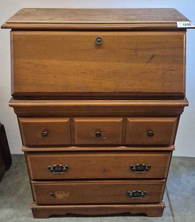 Wood Secretary Desk With Drawers 28x16x41 Inches