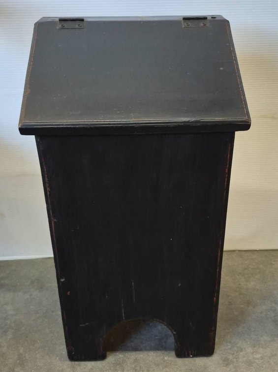 Black Hinged Wooden Bin 12x10x23 Inches