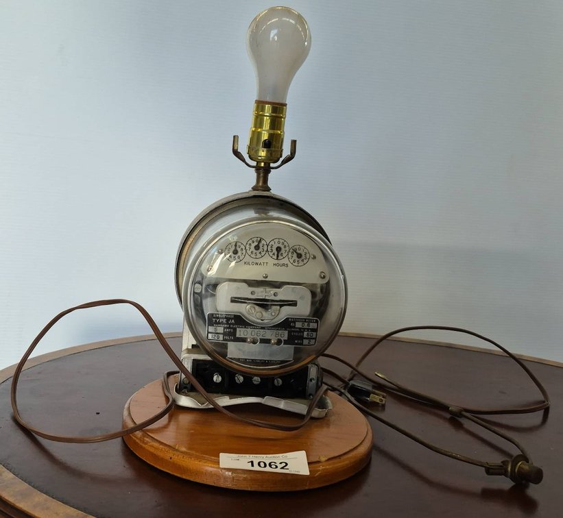 Sangamo Electric Watthour Meter Lamp, 12"