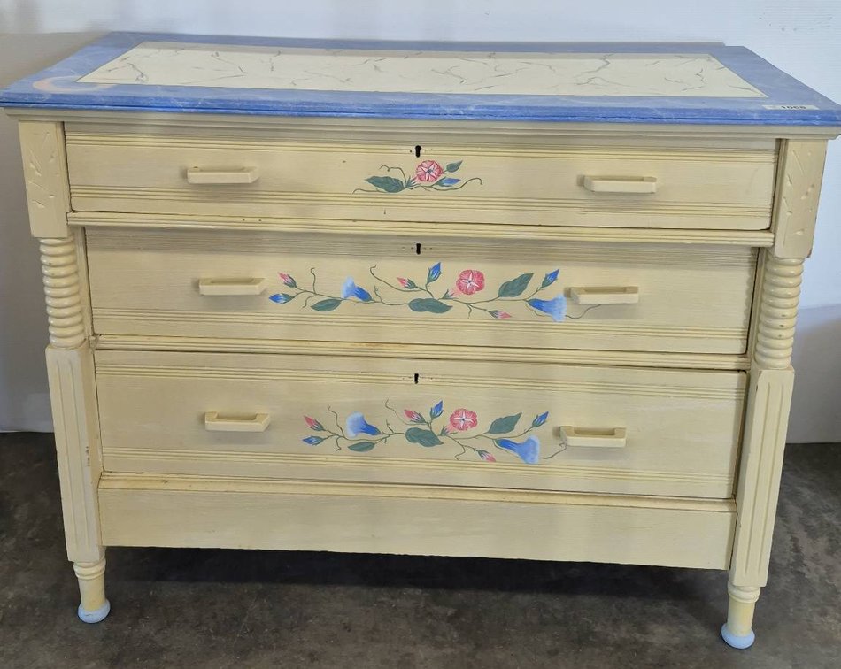 Hand-Painted Dresser with Key 44x20x30
