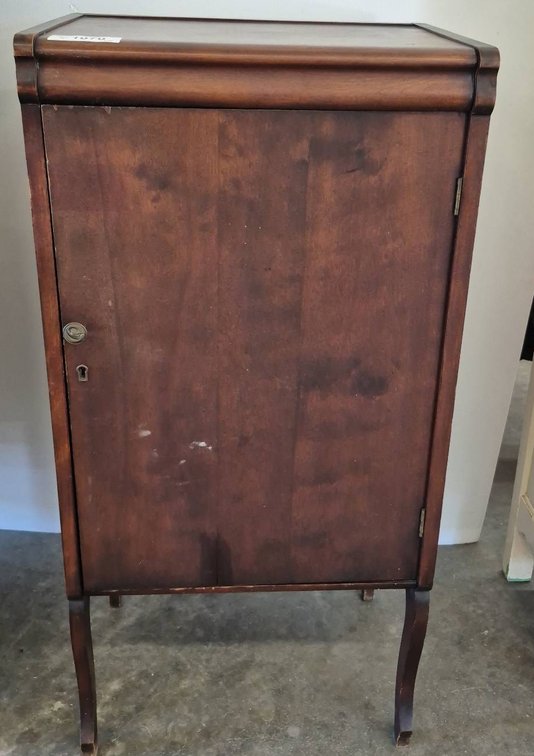 Wood Cabinet with Single Door and Shelves 18x13x38